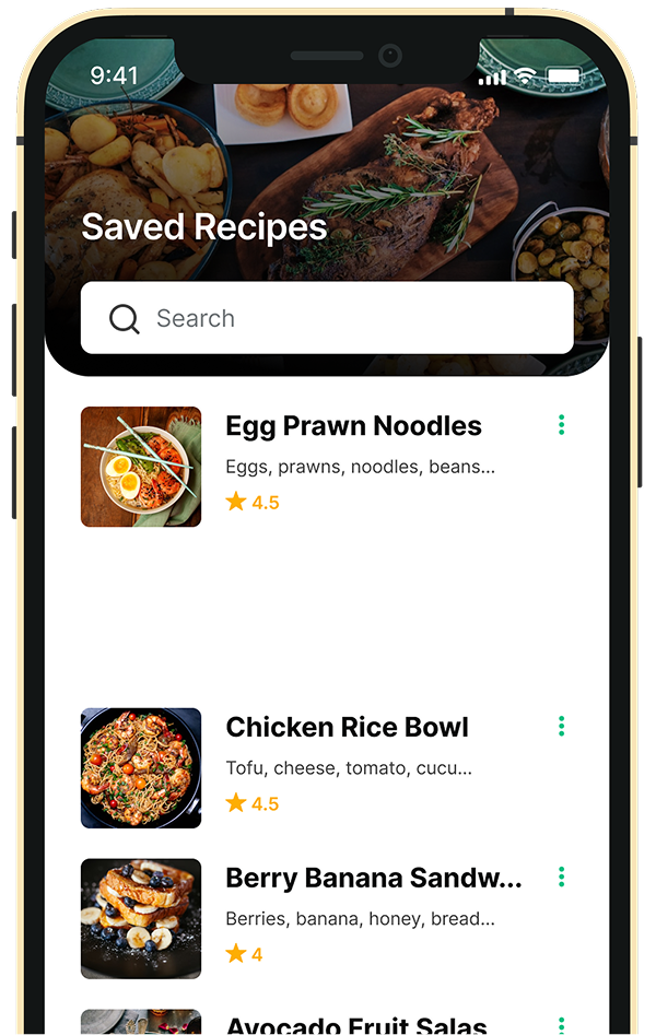 Recipe suggestions preview